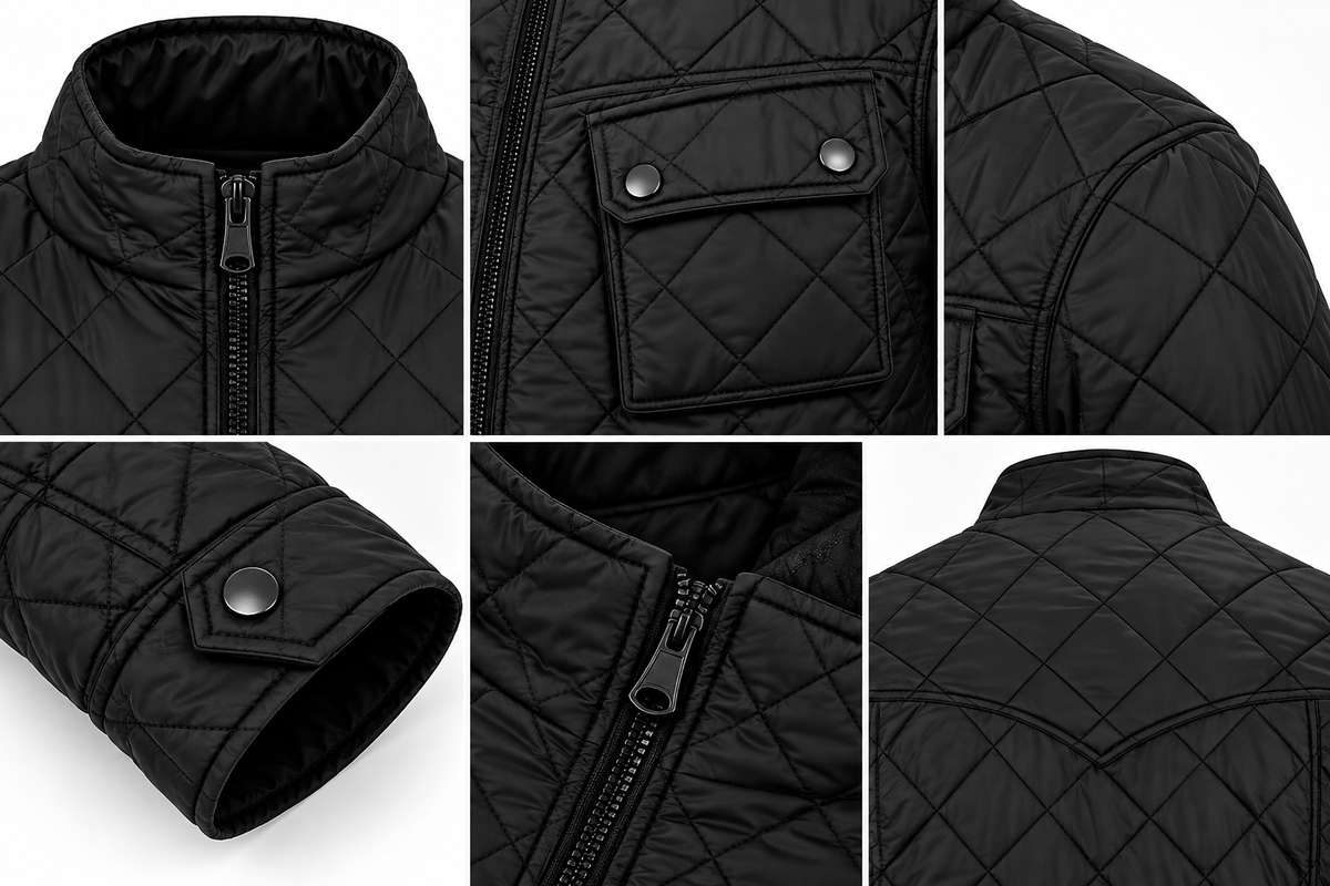 Men Diamond Puffer Jacket Winter Padded Coat