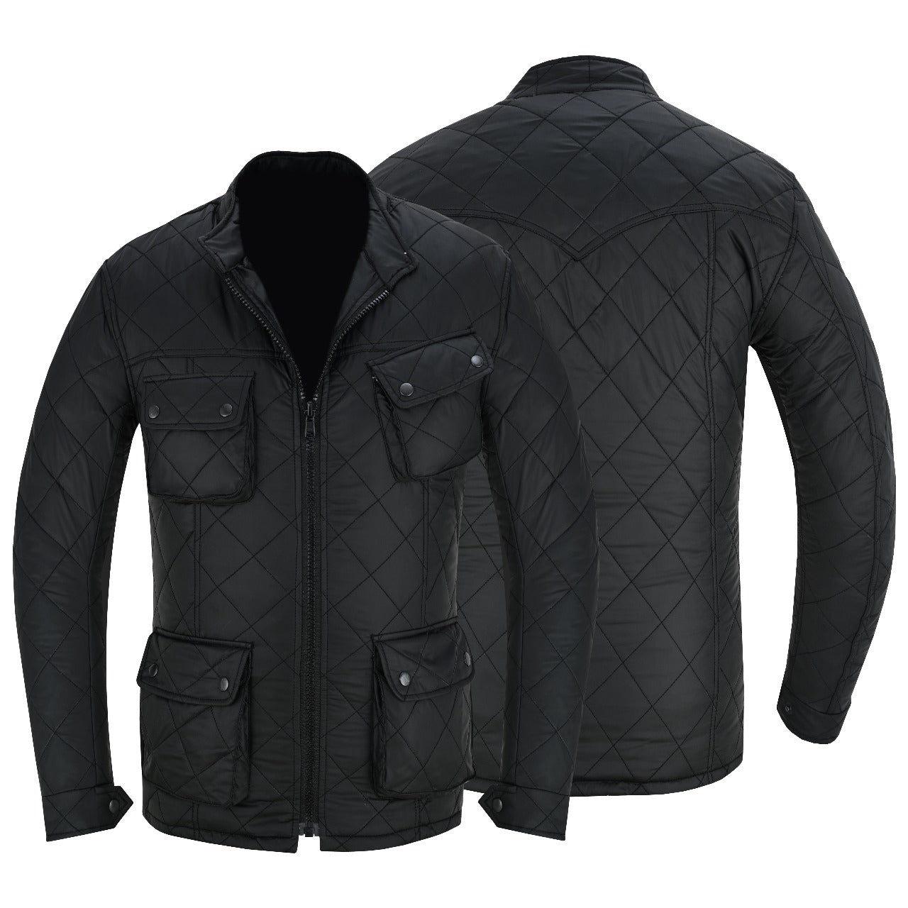 Men Diamond Puffer Jacket Winter Padded Coat