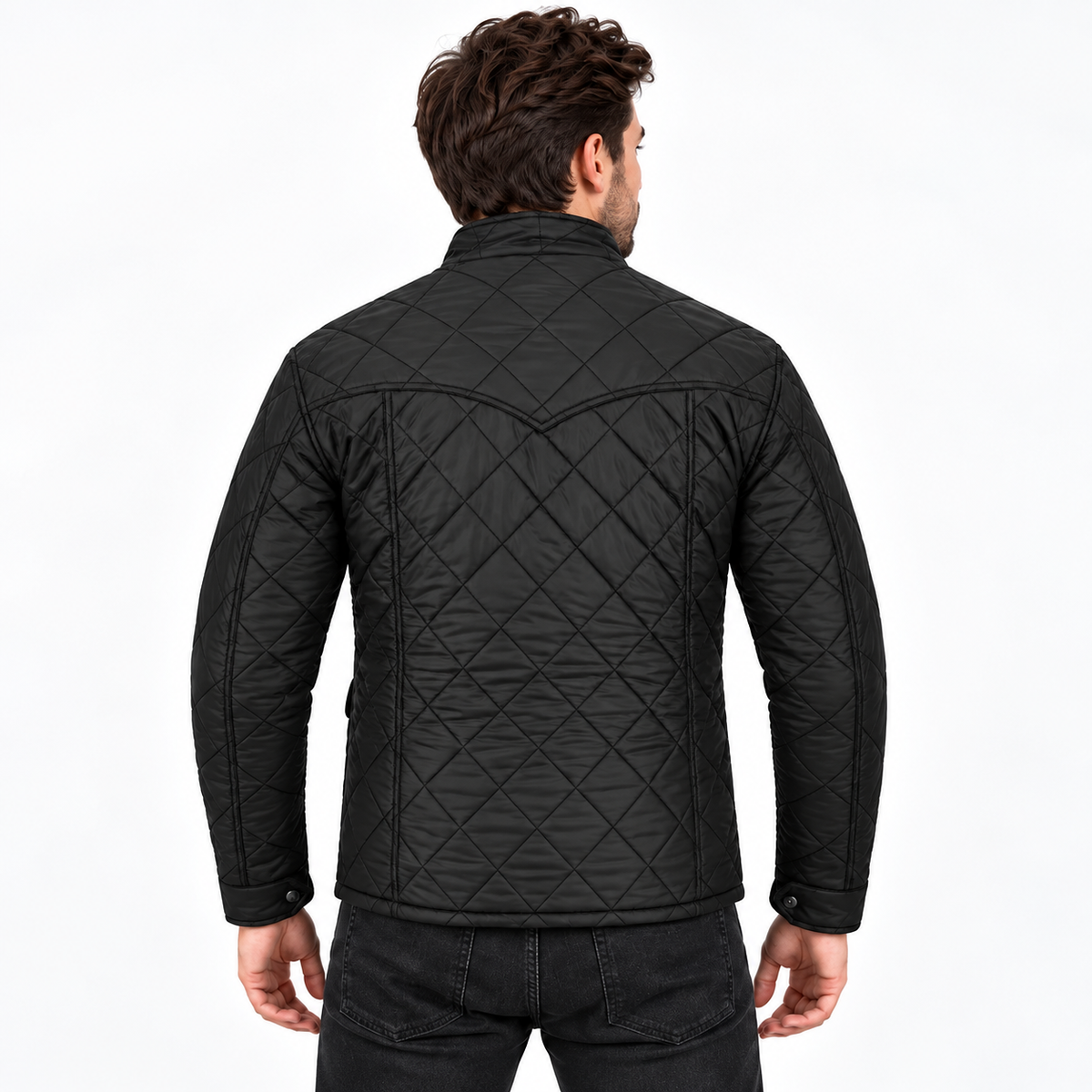 Men Diamond Puffer Jacket Winter Padded Coat