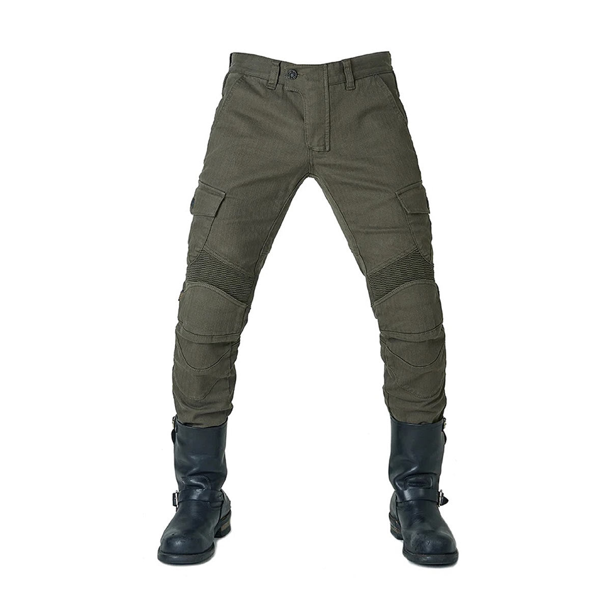 Men Motorcycle Jeans Armoured Biker Pants MJ-1 Olive Green
