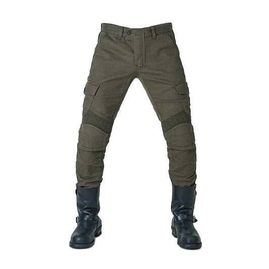 Men Motorcycle Jeans Armoured Biker Pants MJ-1 Olive Green