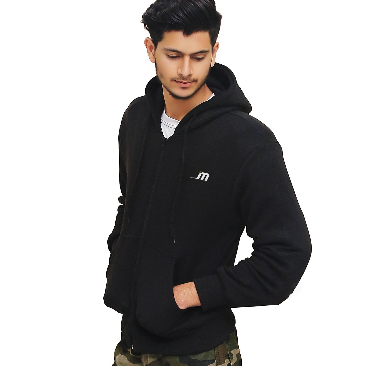 Motorcycle armoured Kevlar hoodie for men in black colour