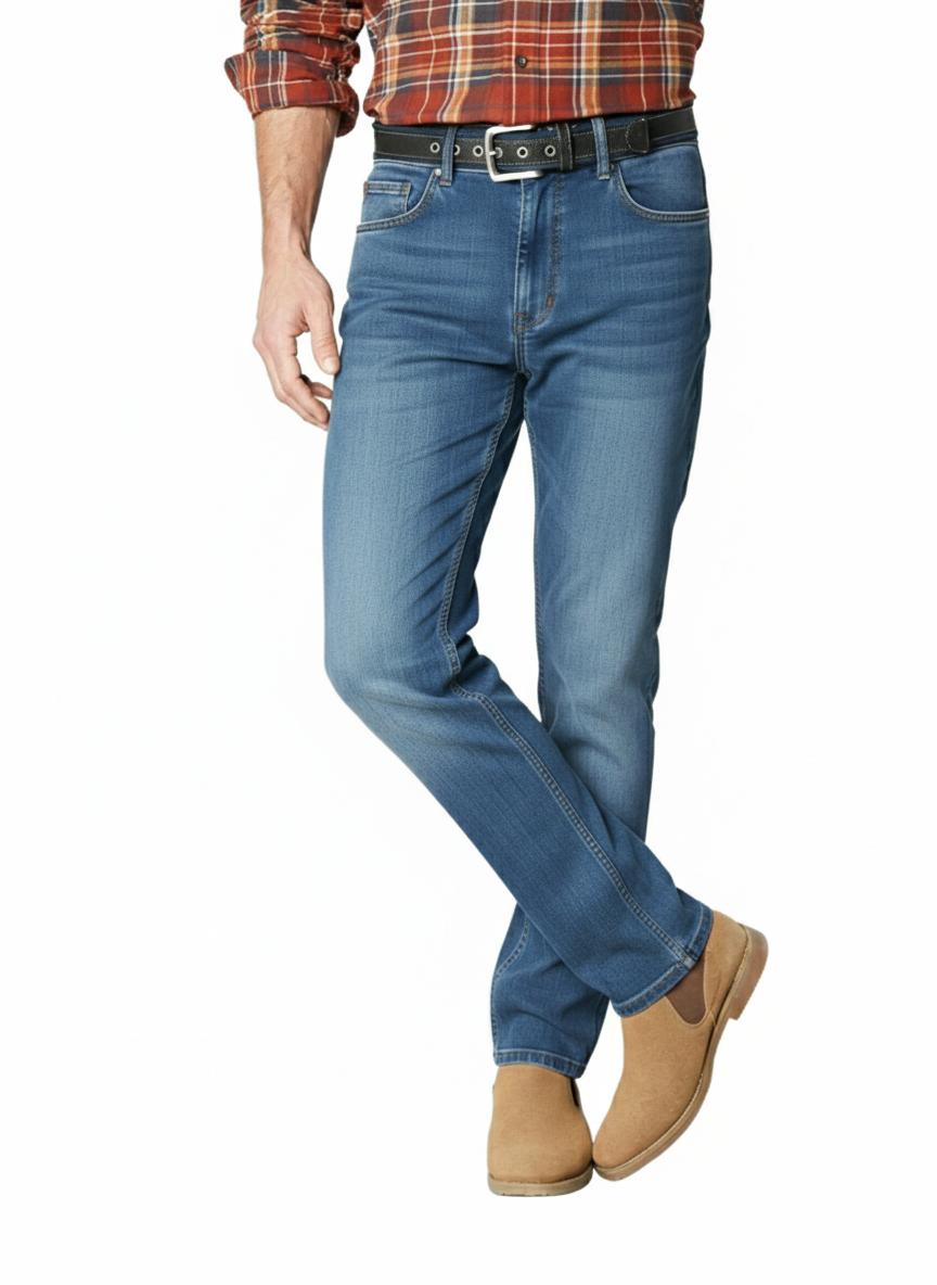 Men’s Slim Fit Stretch Denim Jeans – Black, Blue & Stonewash Blue
