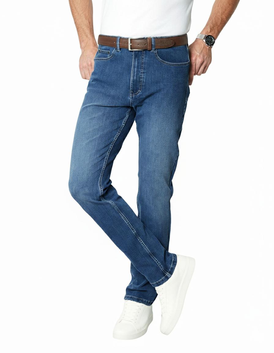 Men’s Slim Fit Stretch Denim Jeans – Black, Blue & Stonewash Blue