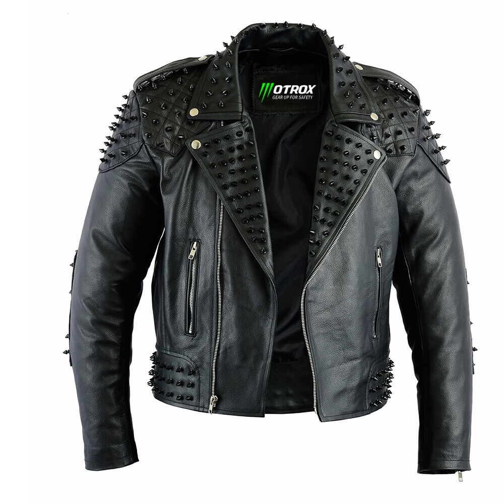 Motorcycle Leather Jacket Impressive Stud Style
