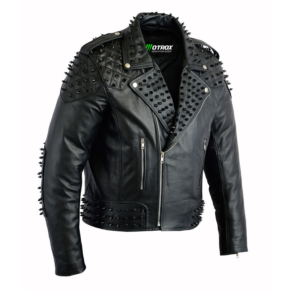 Motorcycle Leather Jacket Impressive Stud Style