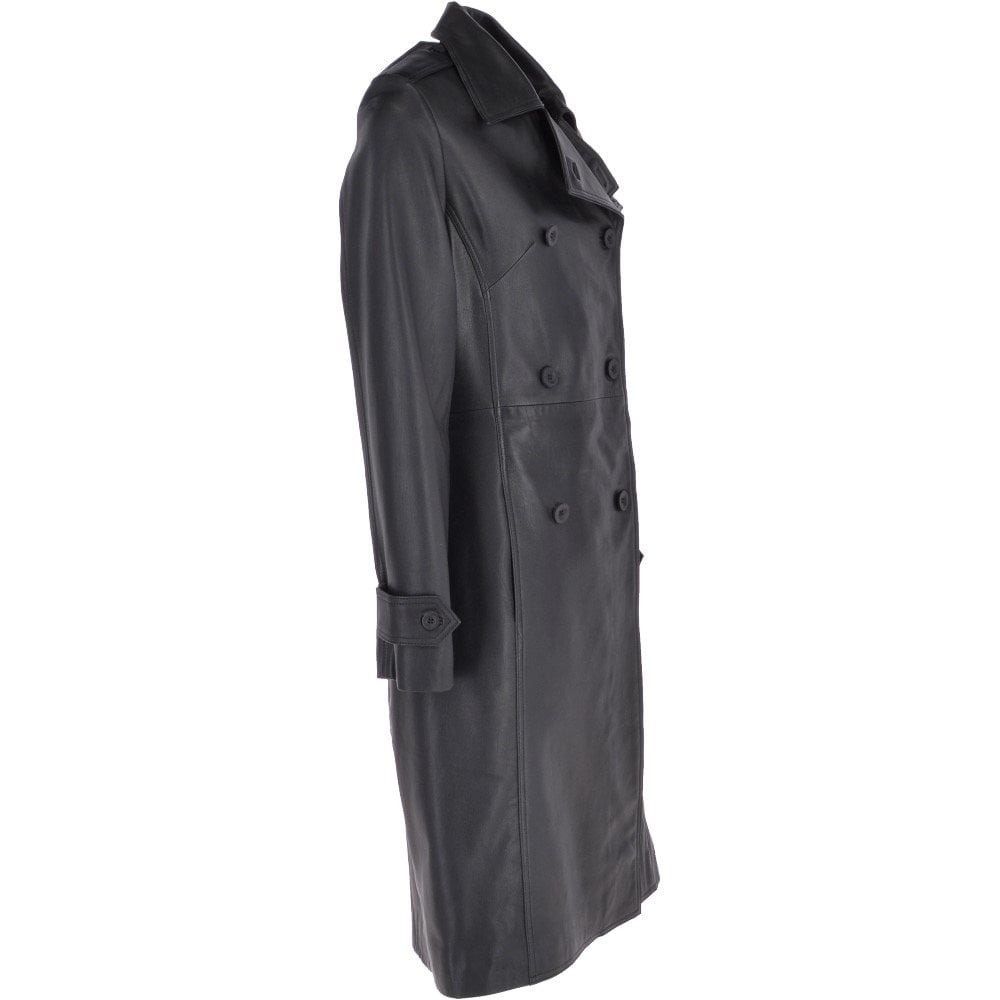 side view of leather coat