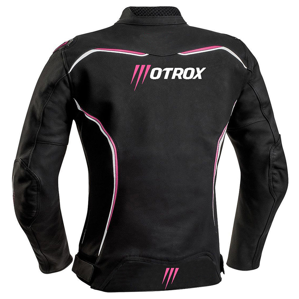 Ladies Racing Leather Jacket Graceful Wear