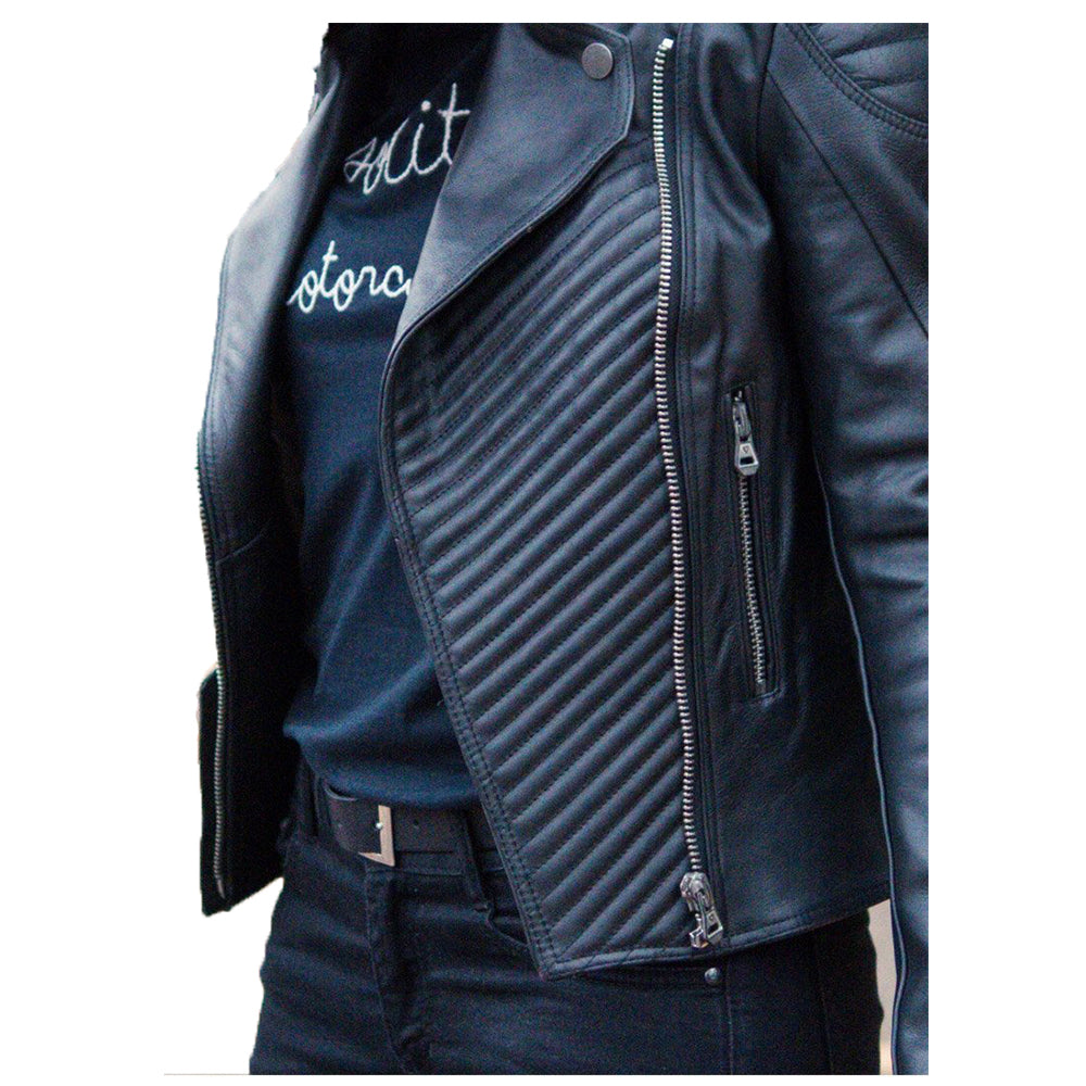 Ladies Motorcycle Jacket Dazzling Leather Jacket