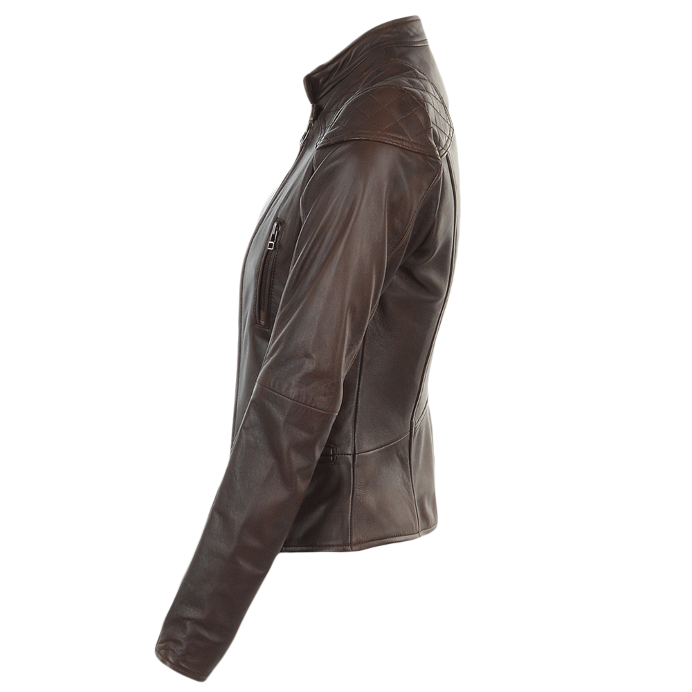 Ladies Leather Jacket Glamorous Biker Fashion Wear