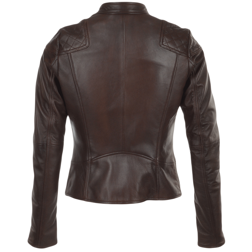 Ladies Leather Jacket Glamorous Biker Fashion Wear 1