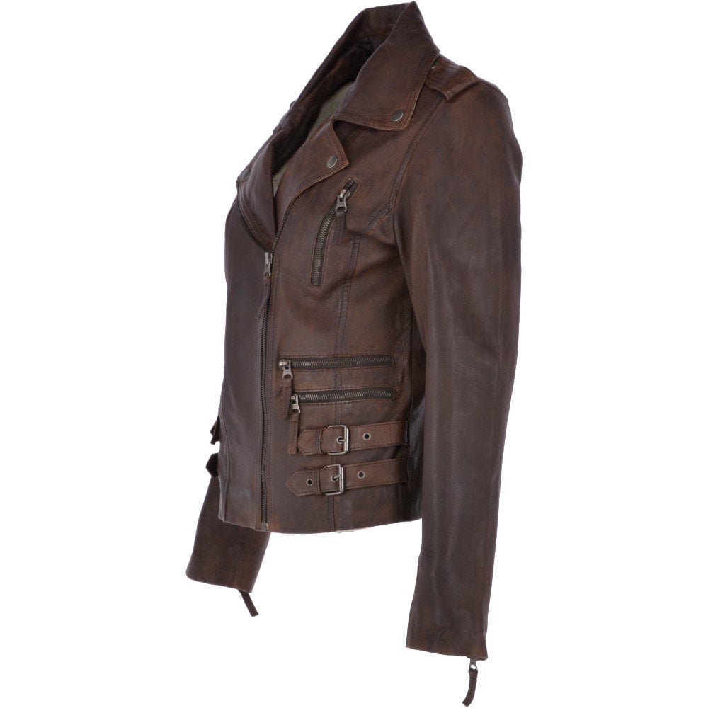 Ladies Leather Jacket Fashion Superior Biker Style