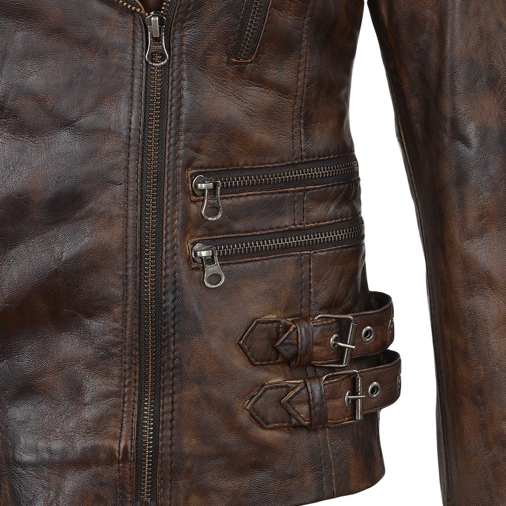 Ladies Leather Jacket Fashion Superior Biker Style