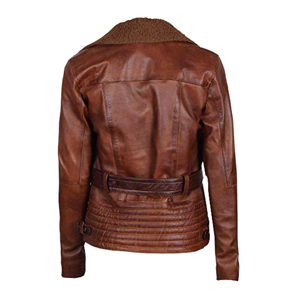 Ladies Leather Jacket Adorable Classic Fashion We4r