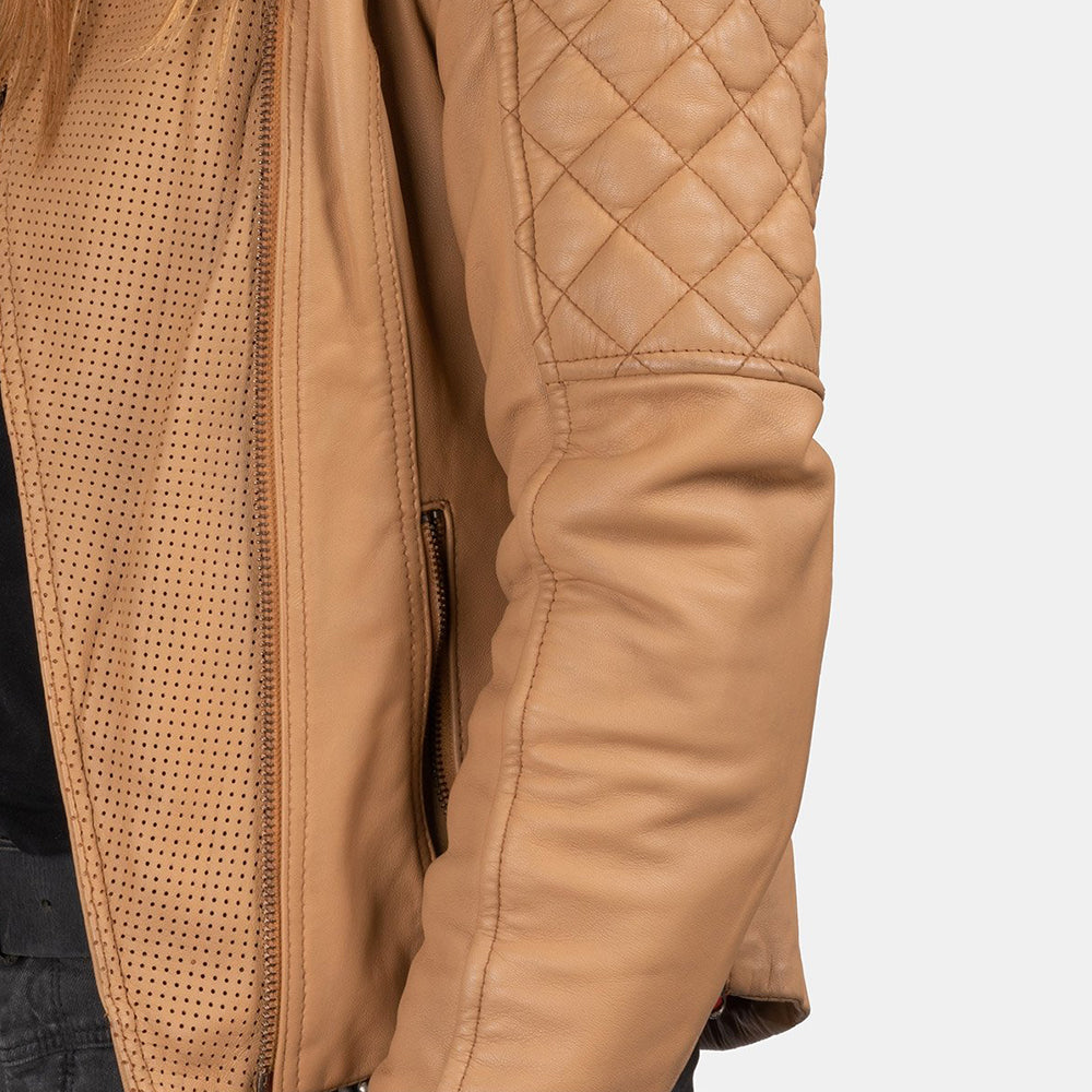 Women Biker Jacket Glowing Leather Fashion Wear
