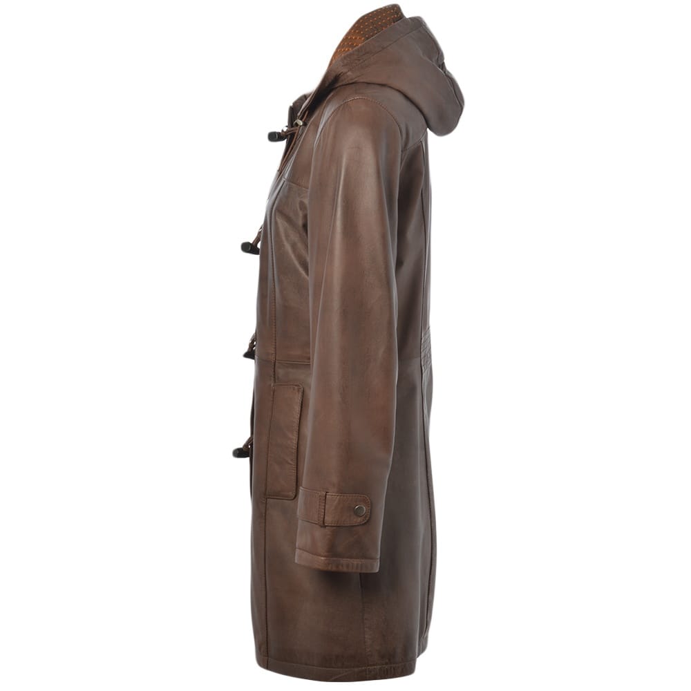 Women Long Coat Relaxed Gillian Duffle Leather Wear