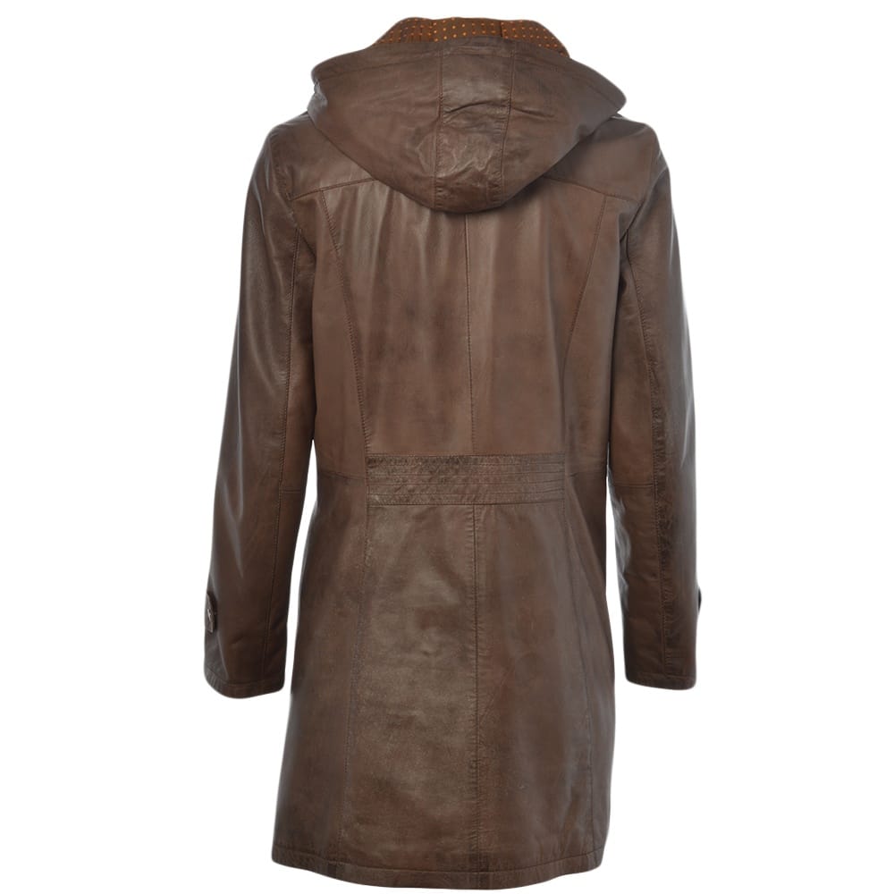Women Long Coat Relaxed Gillian Duffle Leather Wear