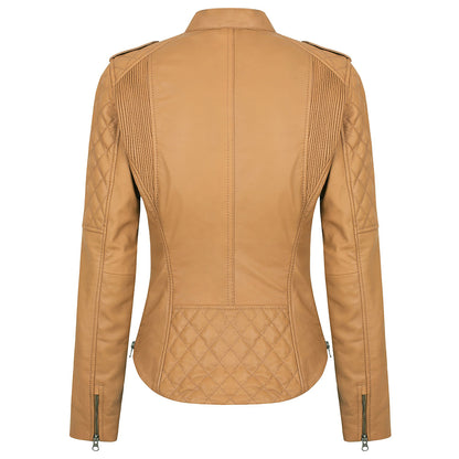 Women Biker Jacket Glowing Leather Fashion Wear 2.0