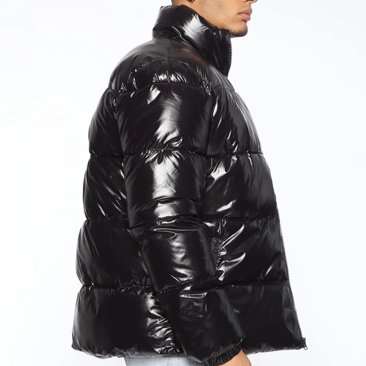 Black men's Quilted Puffer Jacket Adequate For Winter 2024