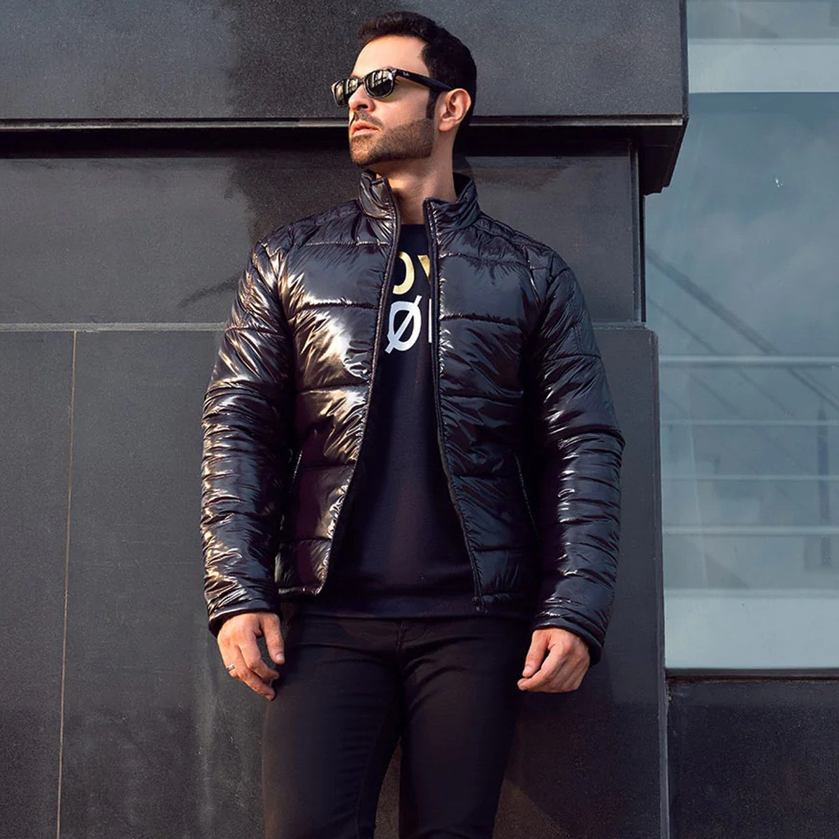 man wearing Black Quilted Puffer Jacket Adequate For Winter 2024