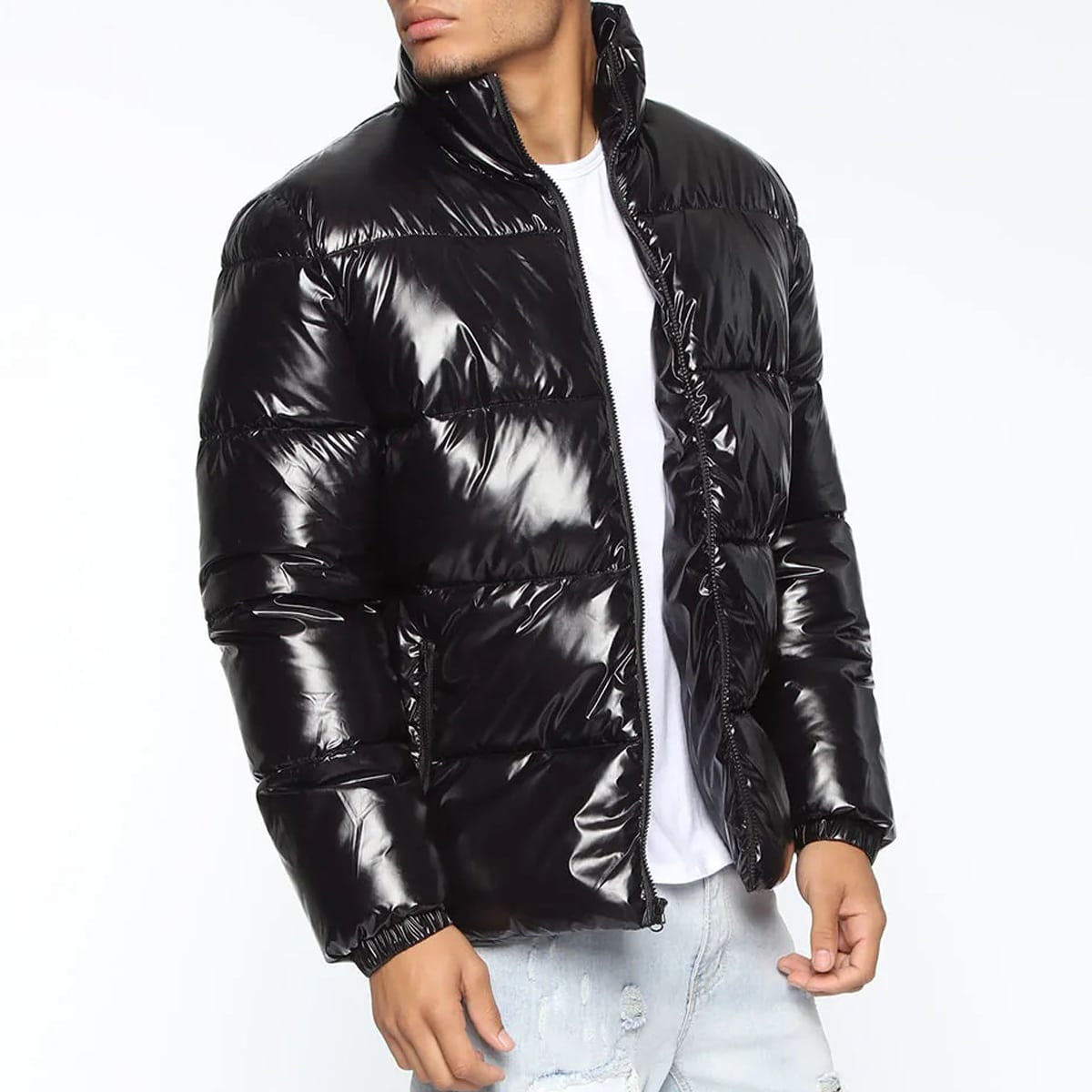 Black Quilted Puffer Jacket Adequate For Winter 2024
