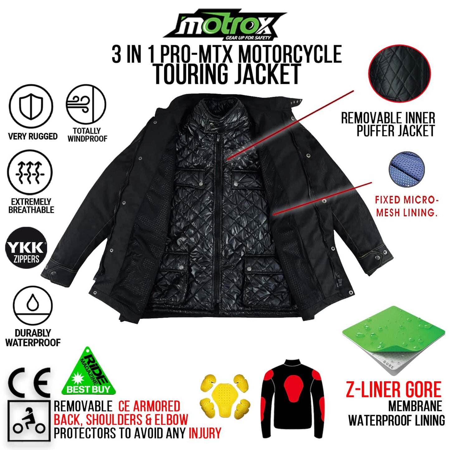 Textile Motorcycle Jacket Adequate for Race & Winter