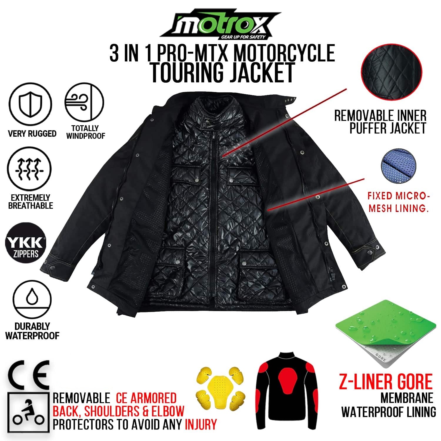 Textile Motorcycle Jacket Adequate for Race & Winter