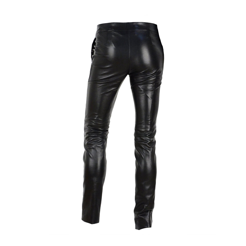 women fashion skinny leather trouser