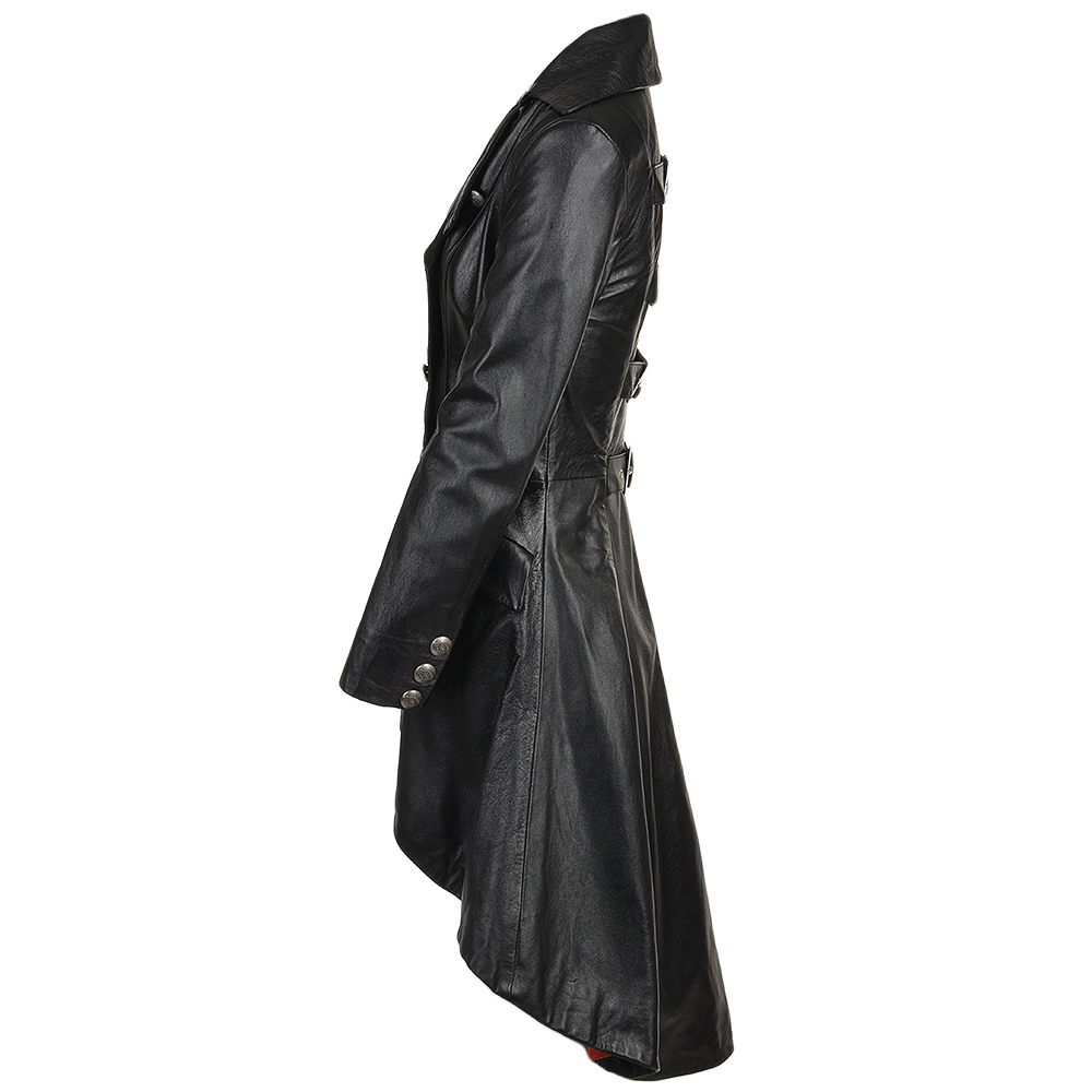 side view of ladies leather blazer
