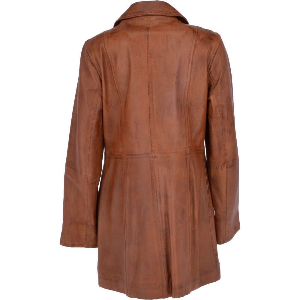 Ladies Leather Long Coat Brilliant Fashion Wear