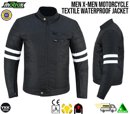 Men’s Motorcycle Jacket Café Racer Biker Textile Thermal Waterproof CE Armours