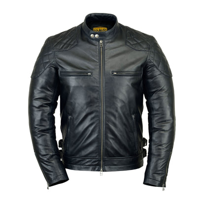 Men's Black Leather Jacket Thrilling Biker Jacket 3