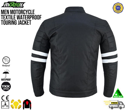 Men’s Motorcycle Jacket Café Racer Biker Textile Thermal Waterproof CE Armours
