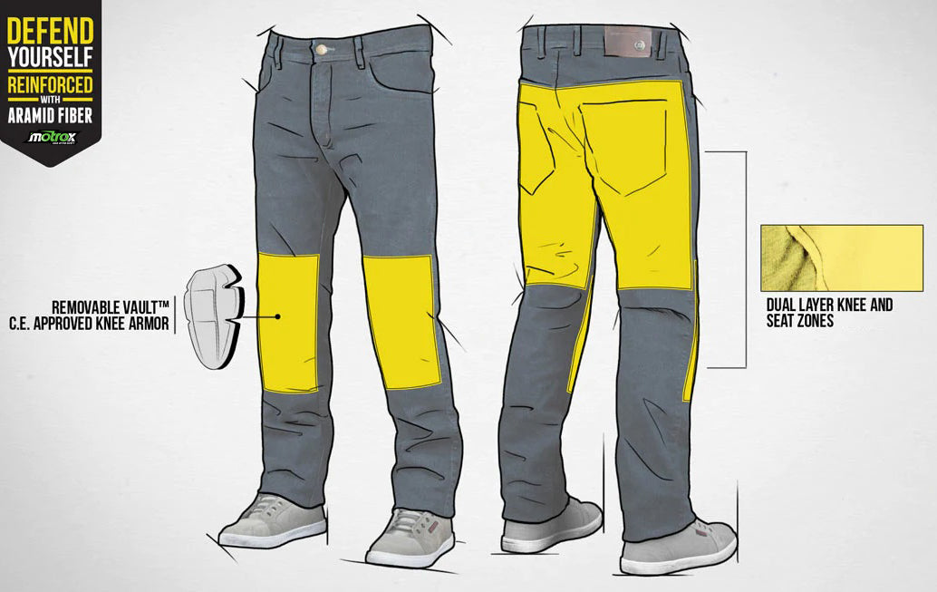 Men Kevlar Motorcycle Jeans Armour MK-4 - Faded Blue