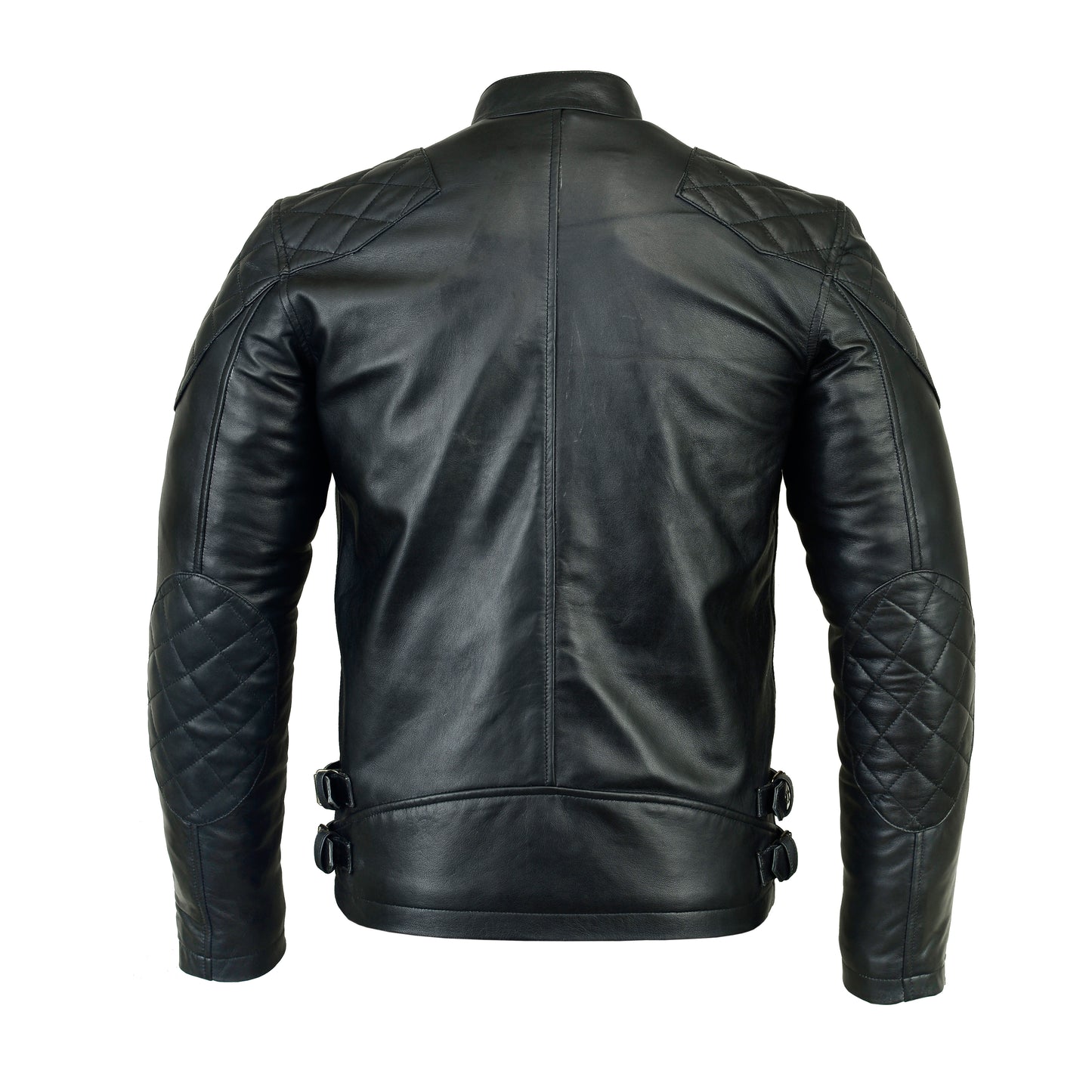 Backside of Black Leather Jacket For Men's Real Leather Slim Fit 