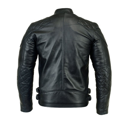 Backside of Black Leather Jacket For Men's Real Leather Slim Fit 