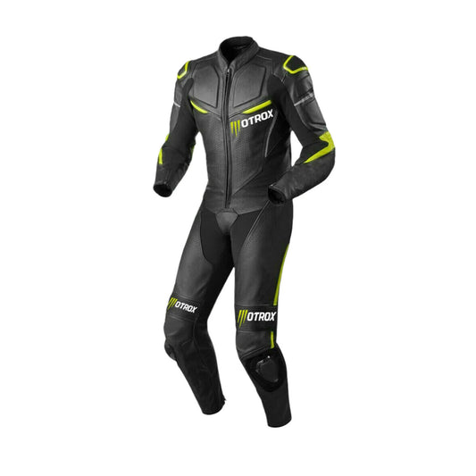 Men One-Piece Leather Motorcycle Suit – Ultimate Racing Performance Wear