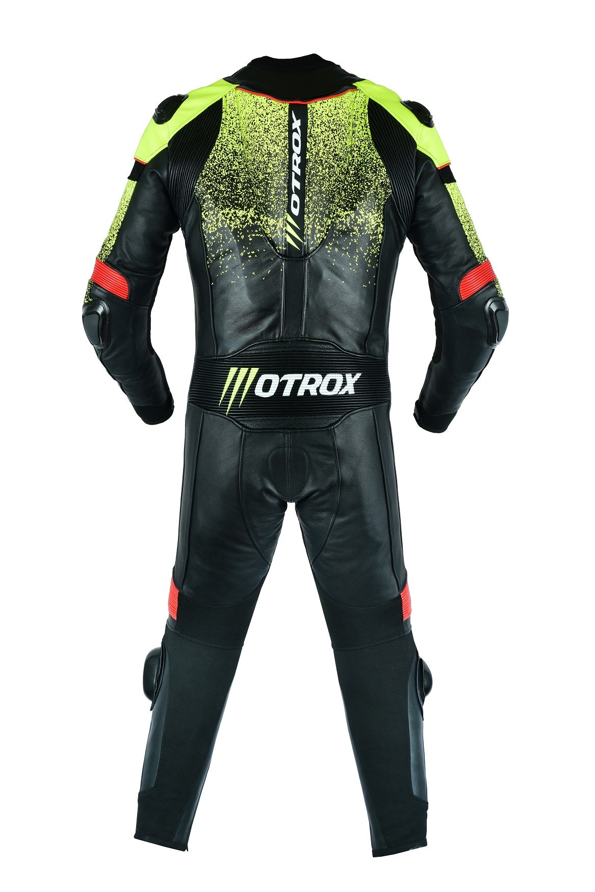 kids leather suit green backside