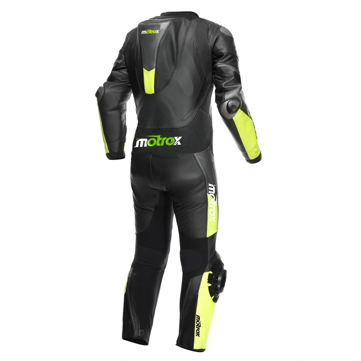 Backside of leather race suit for men black