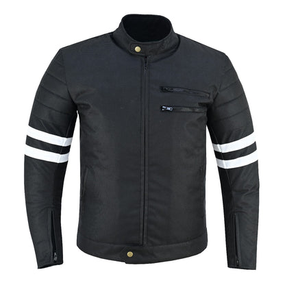 Men’s Motorcycle Jacket Café Racer Biker Textile Thermal Waterproof CE Armours