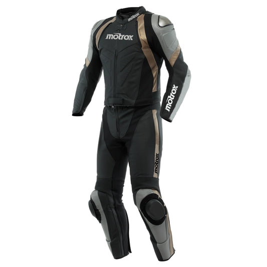 Men Avro 4.0 Motorcycle Leather Suit 2 Piece - Charcoal