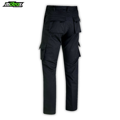 Mens Cargo Work Trousers Black Cotton Lightweight Trouser Pants