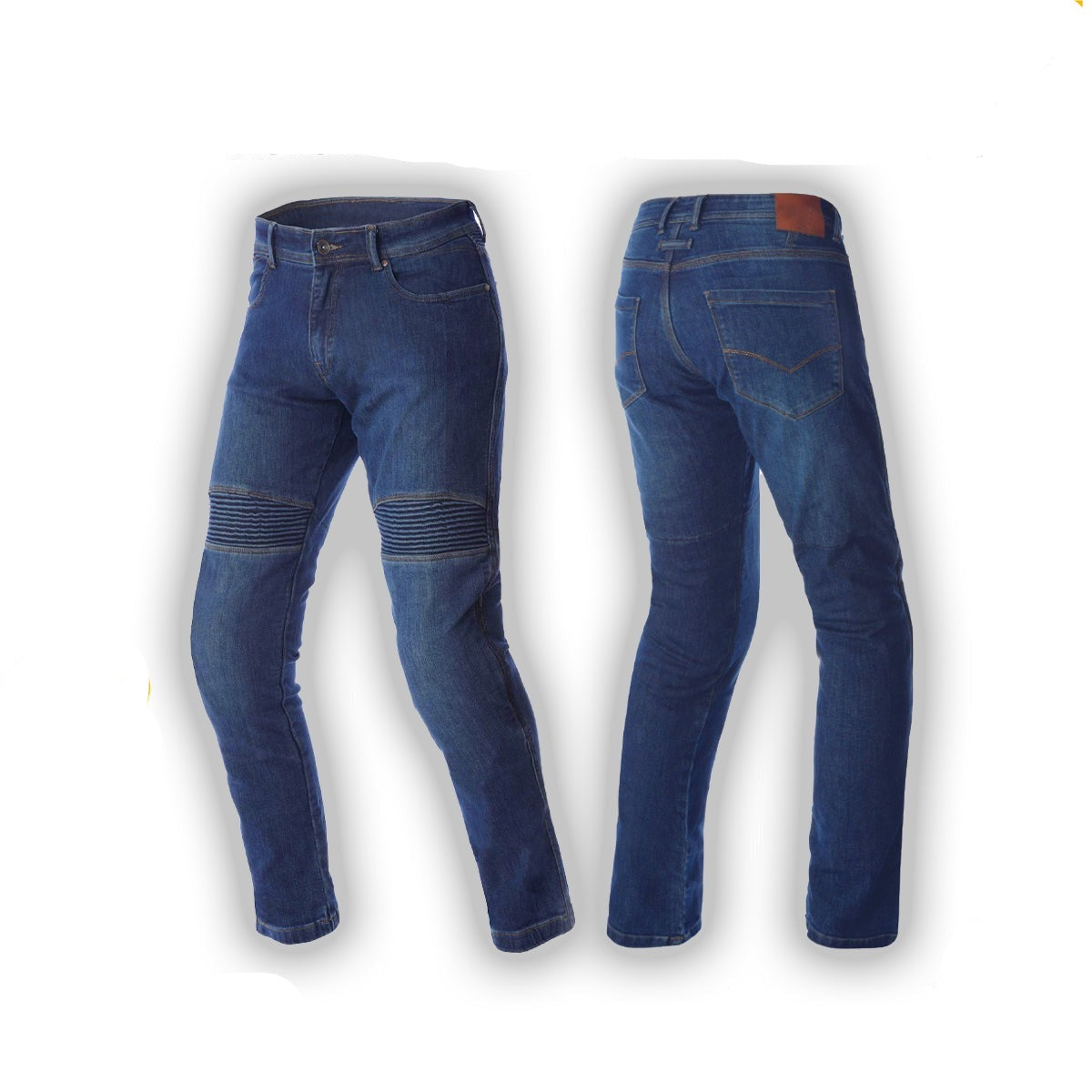 Motorcycle store blue jeans