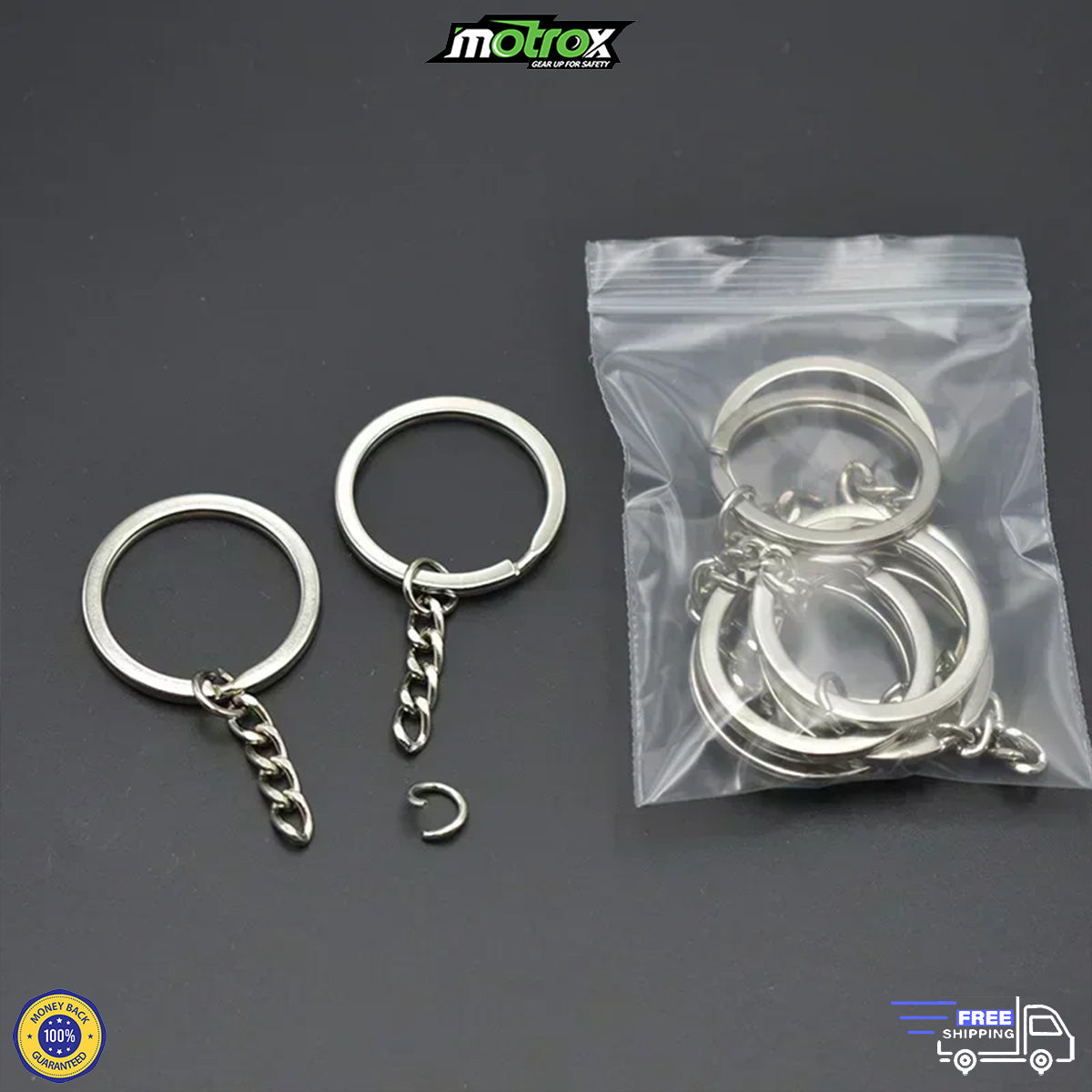 4 Pack Keychain Rings – 1 Inch (25mm) Split Key Ring with Chain, Metal Keychain Hardware for DIY Crafts
