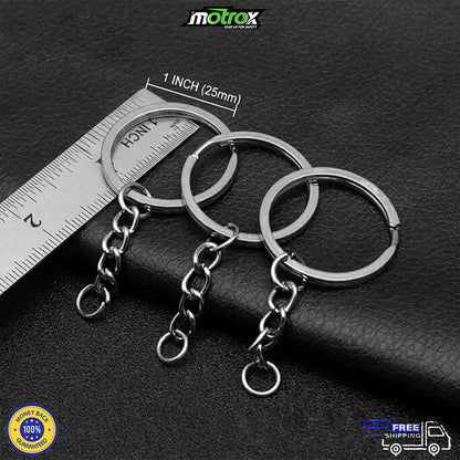 4 Pack Keychain Rings – 1 Inch (25mm) Split Key Ring with Chain, Metal Keychain Hardware for DIY Crafts