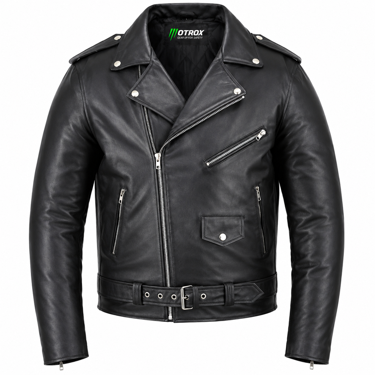 Mens Cafe Racer Brando Leather Jacket CE Armoured Motorbike Riding Jacket