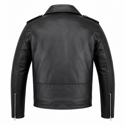 Mens Cafe Racer Brando Leather Jacket CE Armoured Motorbike Riding Jacket