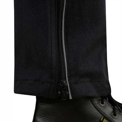 Men Cargo Combat Work Trousers with Knee Pad Pockets - Black