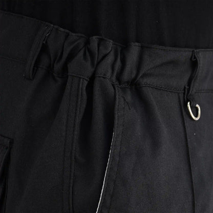 Men Cargo Combat Work Trousers with Knee Pad Pockets - Black
