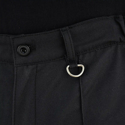 Men Cargo Combat Work Trousers with Knee Pad Pockets - Black